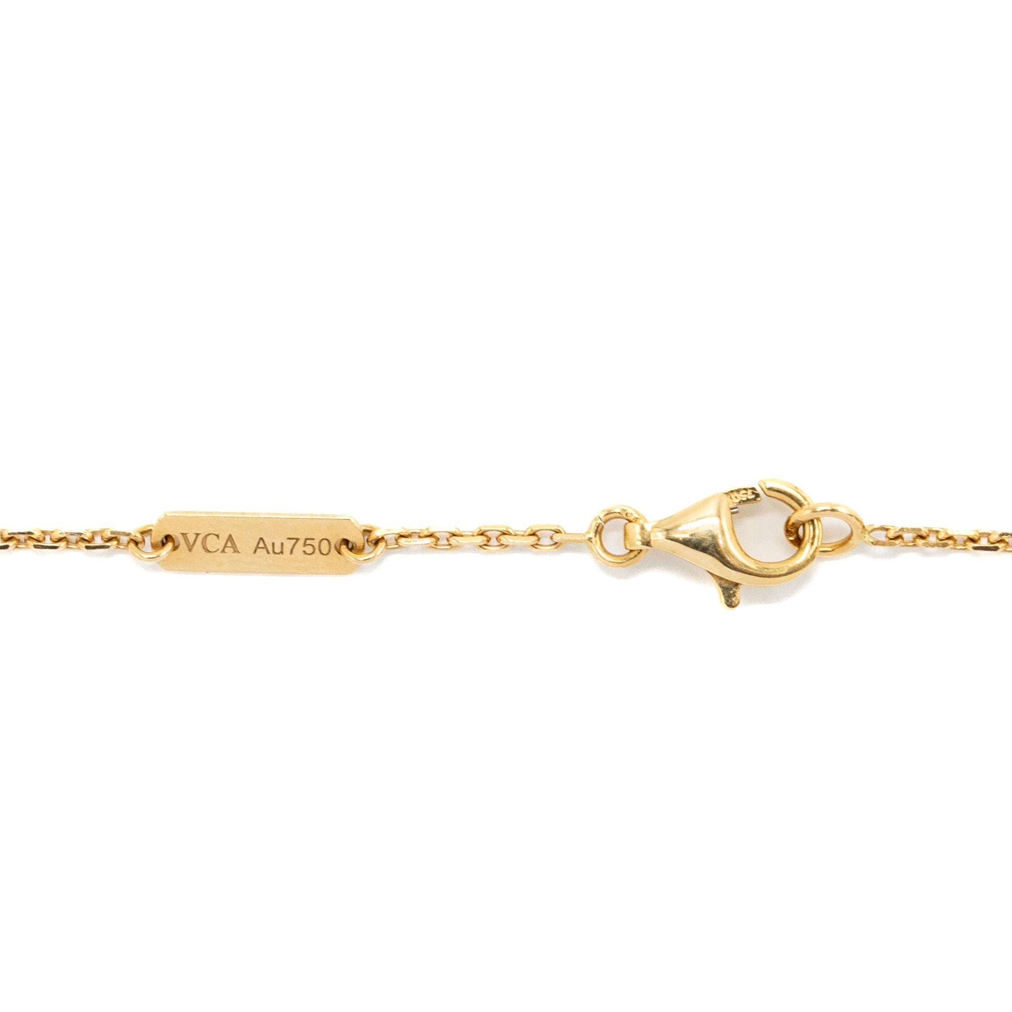 VAN CLEEF AND ARPELS VINTAGE ALHAMBRA PENDANT 18K YELLOW GOLD / CARNELIAN