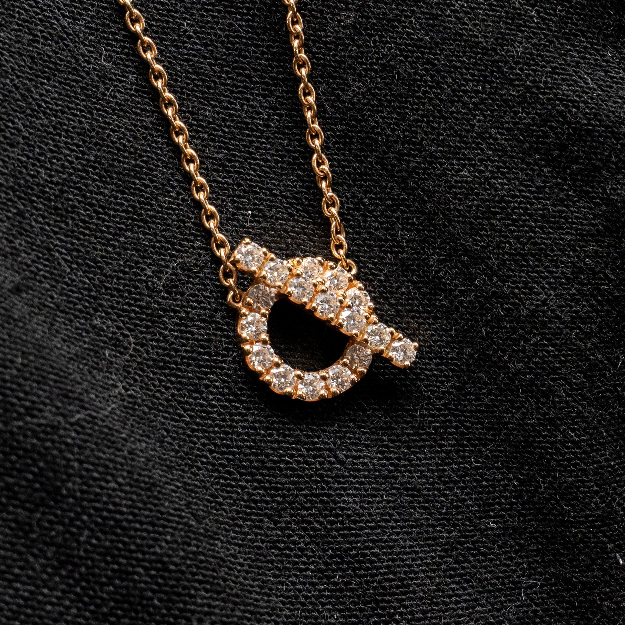 HERMES FINESSE PENDANT ROSE GOLD, DIAMONDS