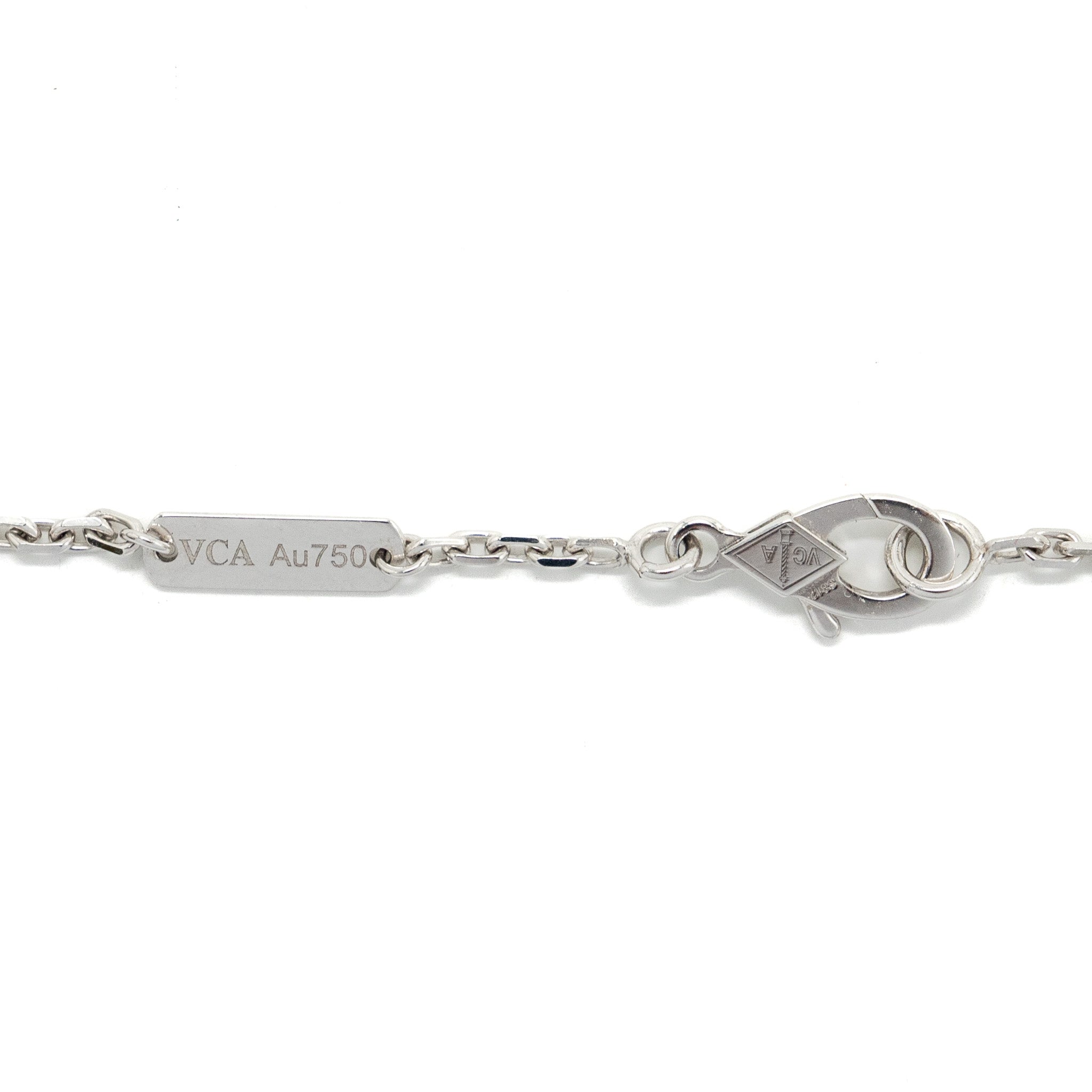 VAN CLEEF AND ARPELS MAGIC ALHAMBRA PENDANT 18K WHITE GOLD / MOTHER OF PEARL