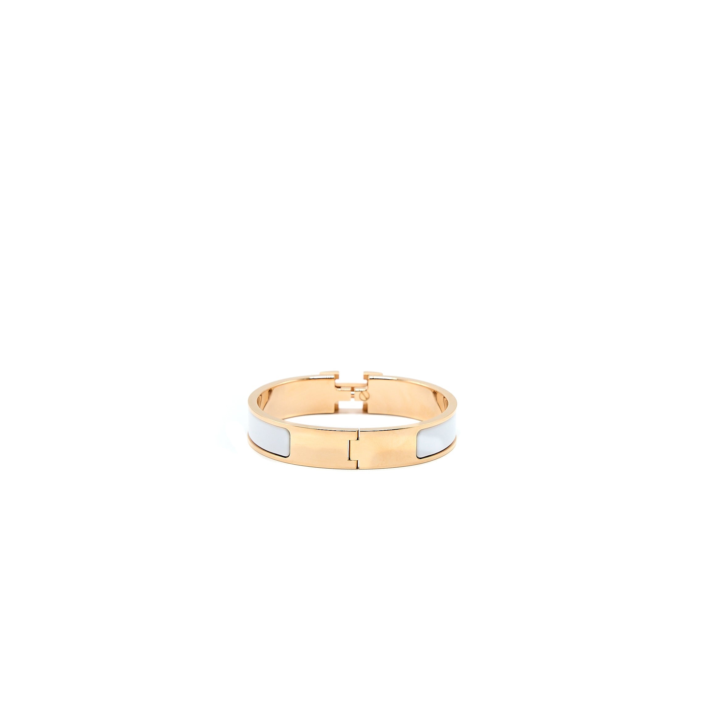 HERMES CLIC H BRACELET BLANC RGHW