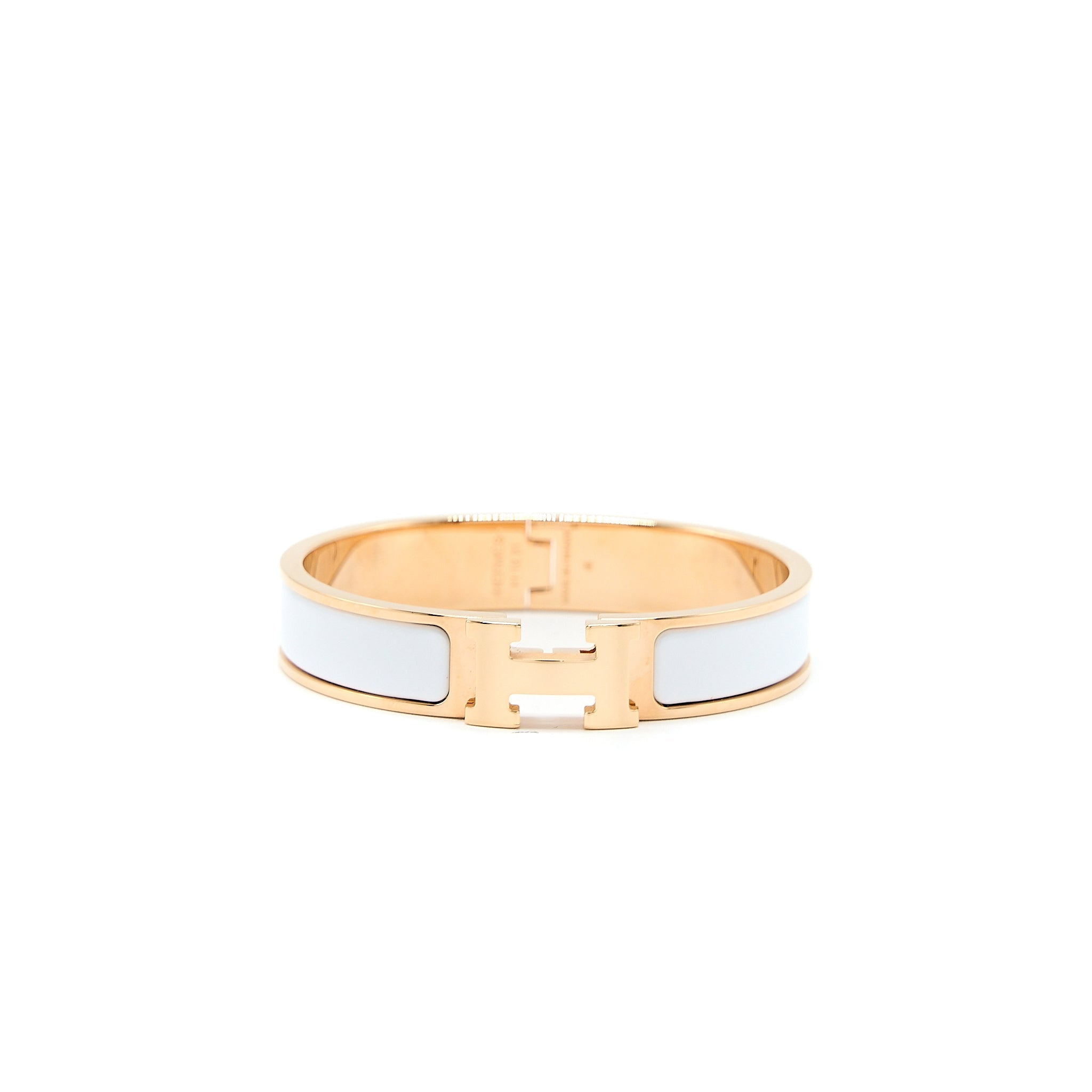 HERMES CLIC H BRACELET BLANC RGHW