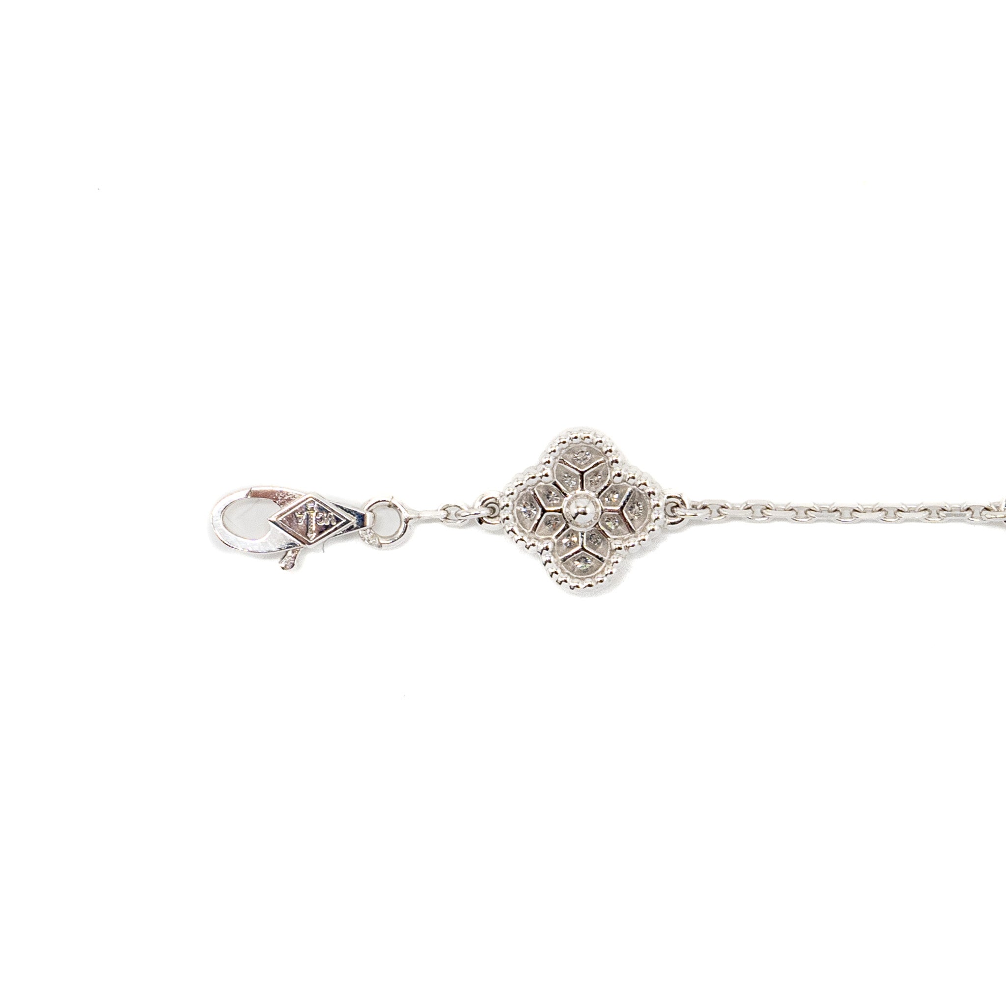 VAN CLEEF & ARPELS SWEET ALHAMBRA BRACELET 6 MOTIF, WHITE GOLD/ DIAMONDS