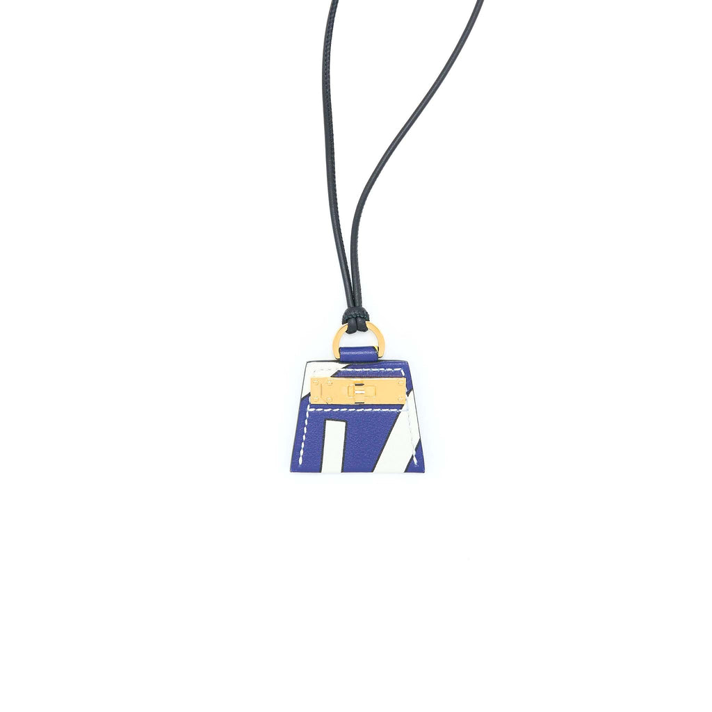 HERMES MONPETITKELLY PRINTED PENDANT SWIFT MULTICOLOURED GHW