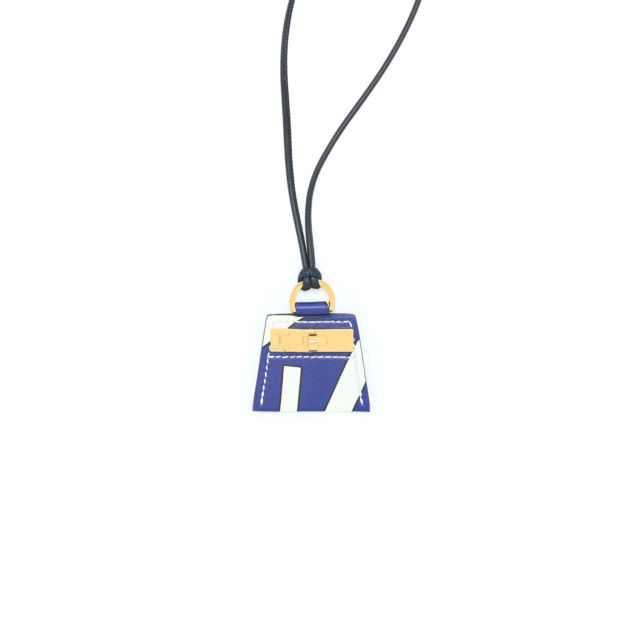 HERMES MONPETITKELLY PRINTED PENDANT SWIFT MULTICOLOURED GHW