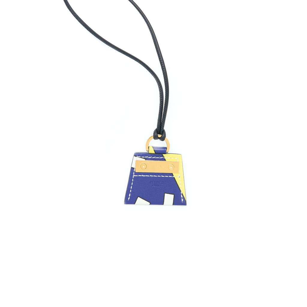 HERMES MONPETITKELLY PRINTED PENDANT SWIFT MULTICOLOURED GHW