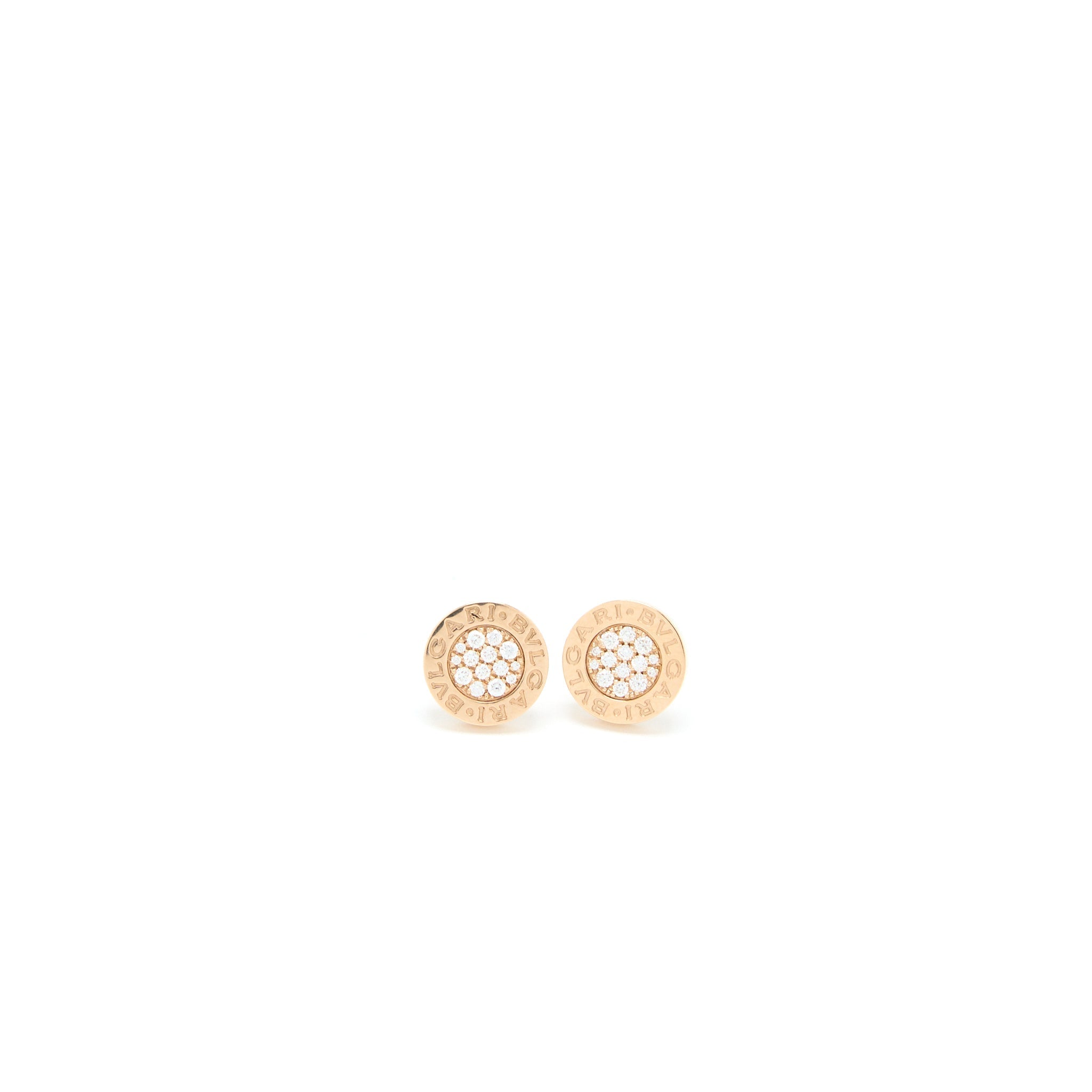 BVLGARI SINGLE EARRING ROSE GOLD DIAMONDS (SELL IN A SET)