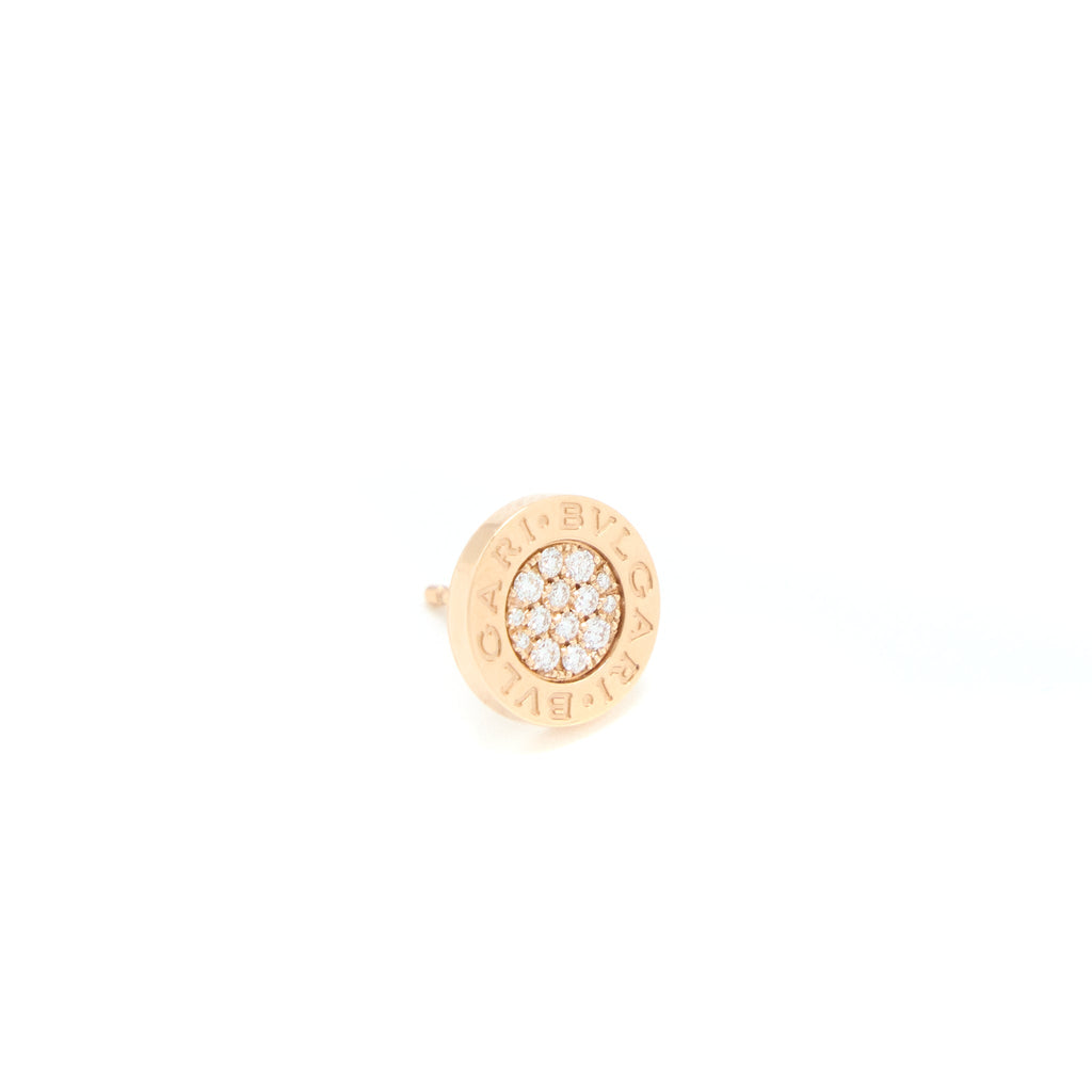 BVLGARI SINGLE EARRING ROSE GOLD DIAMONDS (SELL IN A SET)