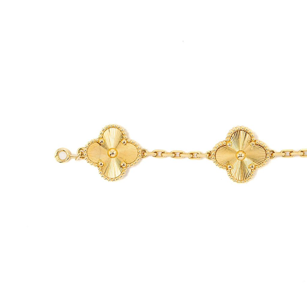 VAN CLEEF & ARPELS VINTAGE ALHAMBRA BRACELET, 5 MOTIFS 18K YELLOW GOLD