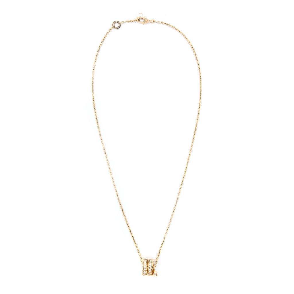 BVLGARI SERPENTI VIPER NECKLACE ROSE GOLD DIAMONDS