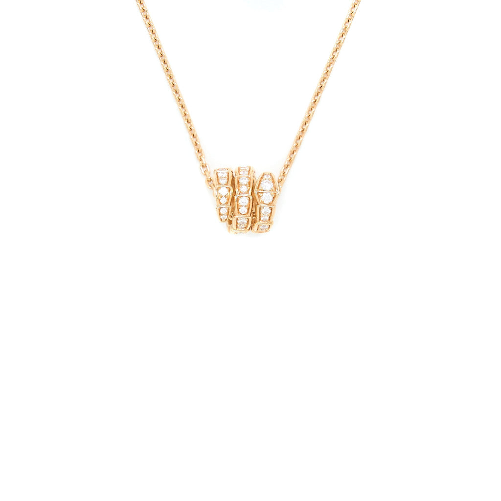 BVLGARI SERPENTI VIPER NECKLACE ROSE GOLD DIAMONDS