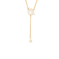 HERMES FINESSE LARIAT NECKLACE ROSE GOLD DIAMONDS