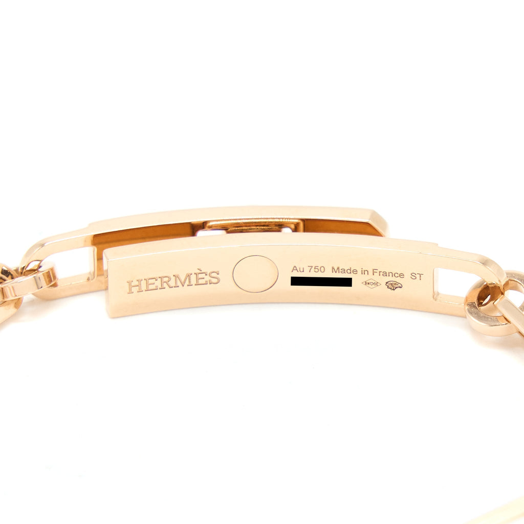 HERMES KELLY CHAINE BRACELET ROSE GOLD DIAMONDS