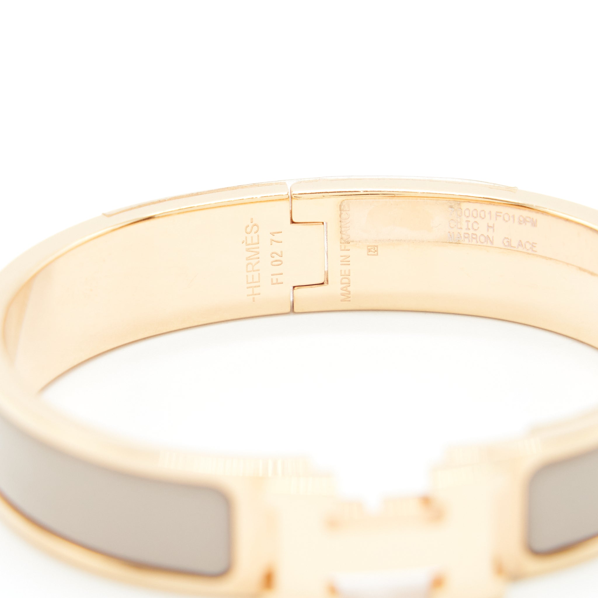 HERMES CLIC H BRACELET MARRON GLACÉ RGHW