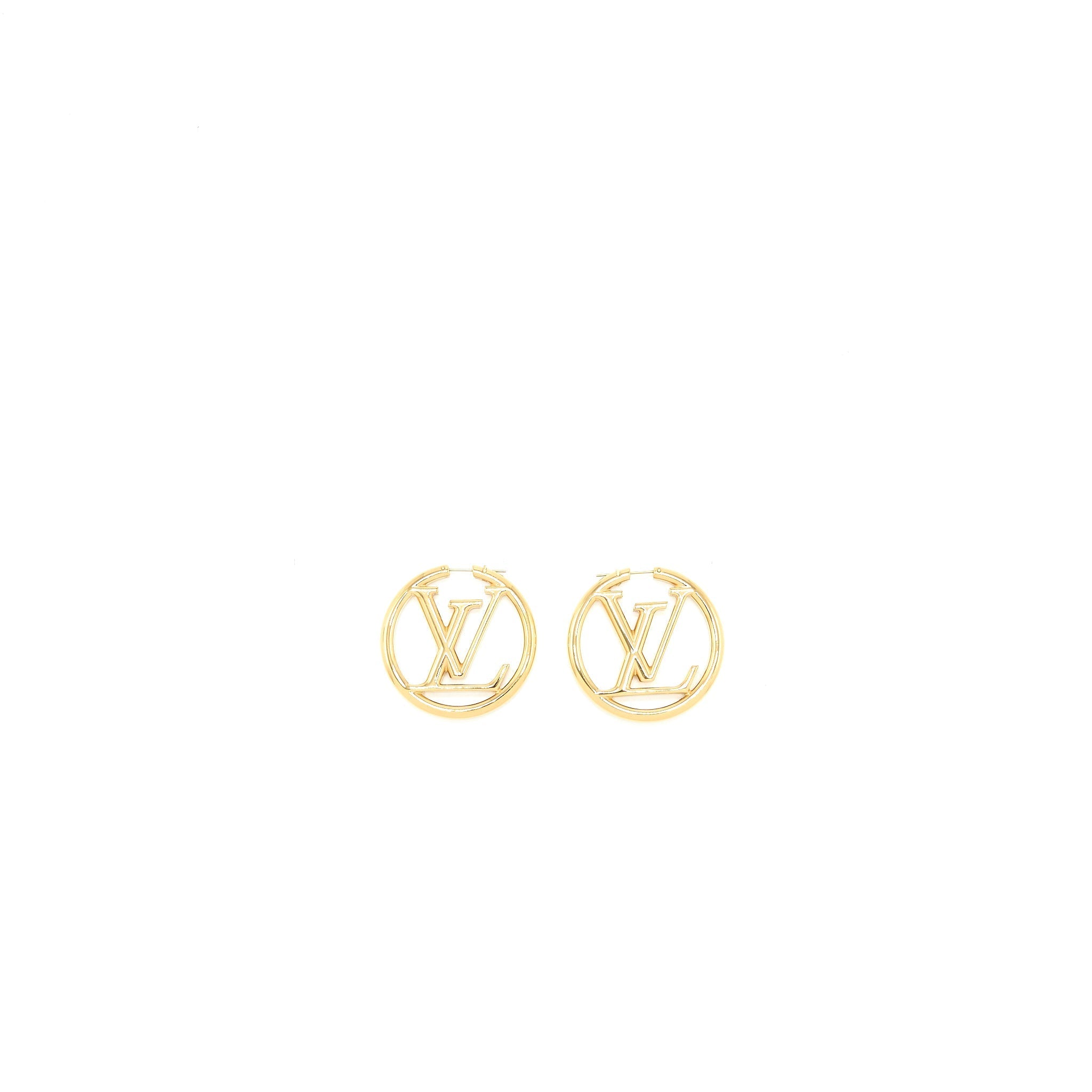 LOUIS VUITTON LOUISE HOOP EARRINGS GOLD TONE