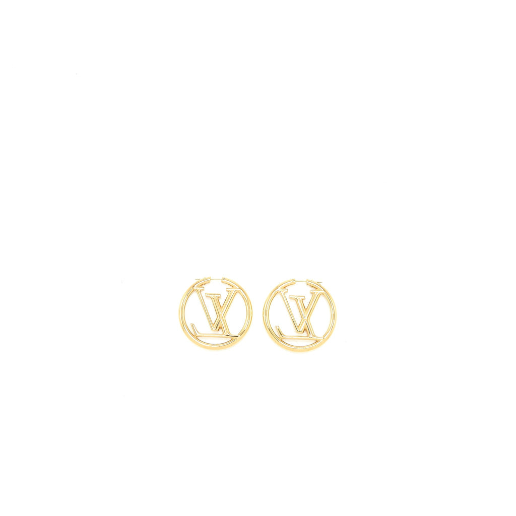 LOUIS VUITTON LOUISE HOOP EARRINGS GOLD TONE