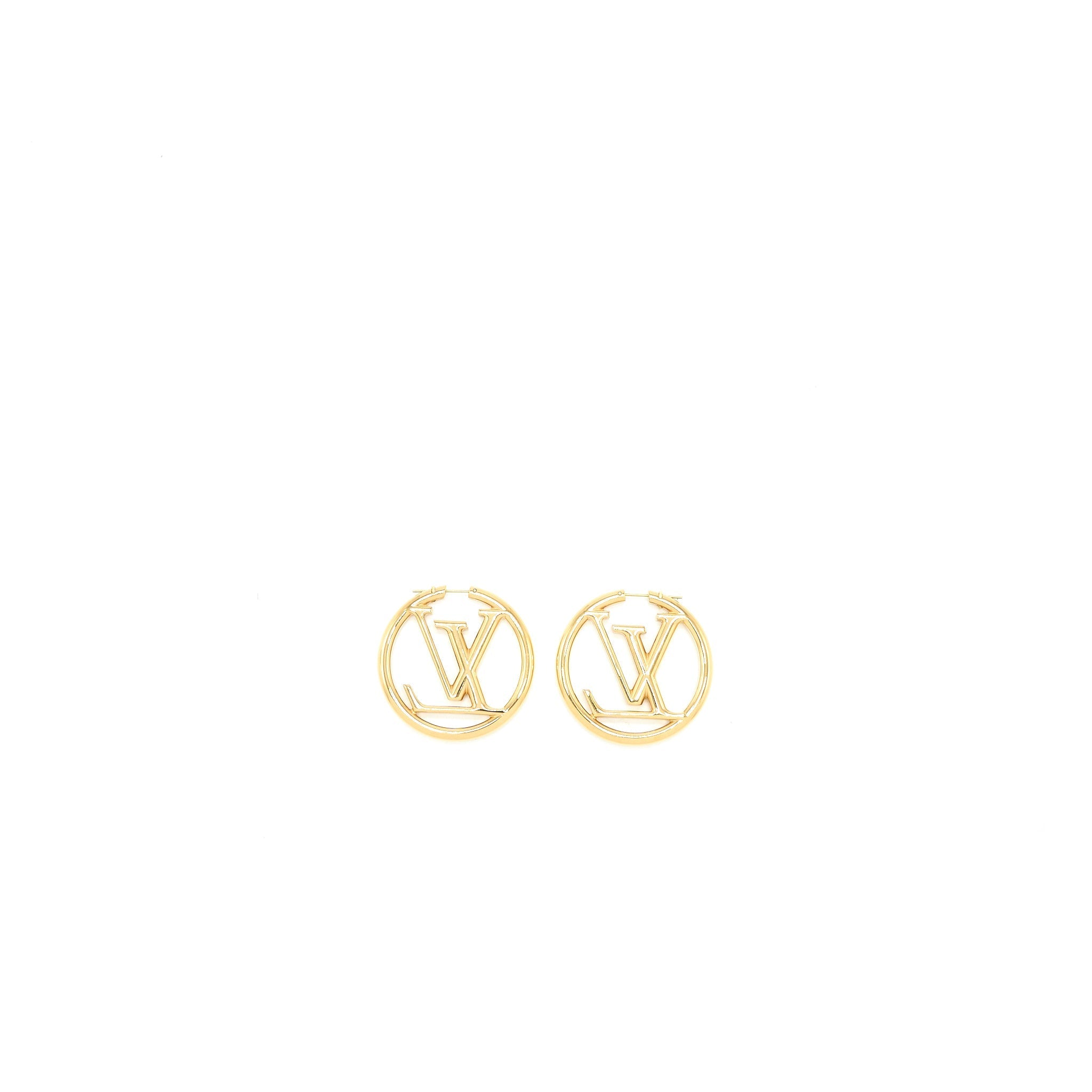 LOUIS VUITTON LOUISE HOOP EARRINGS GOLD TONE