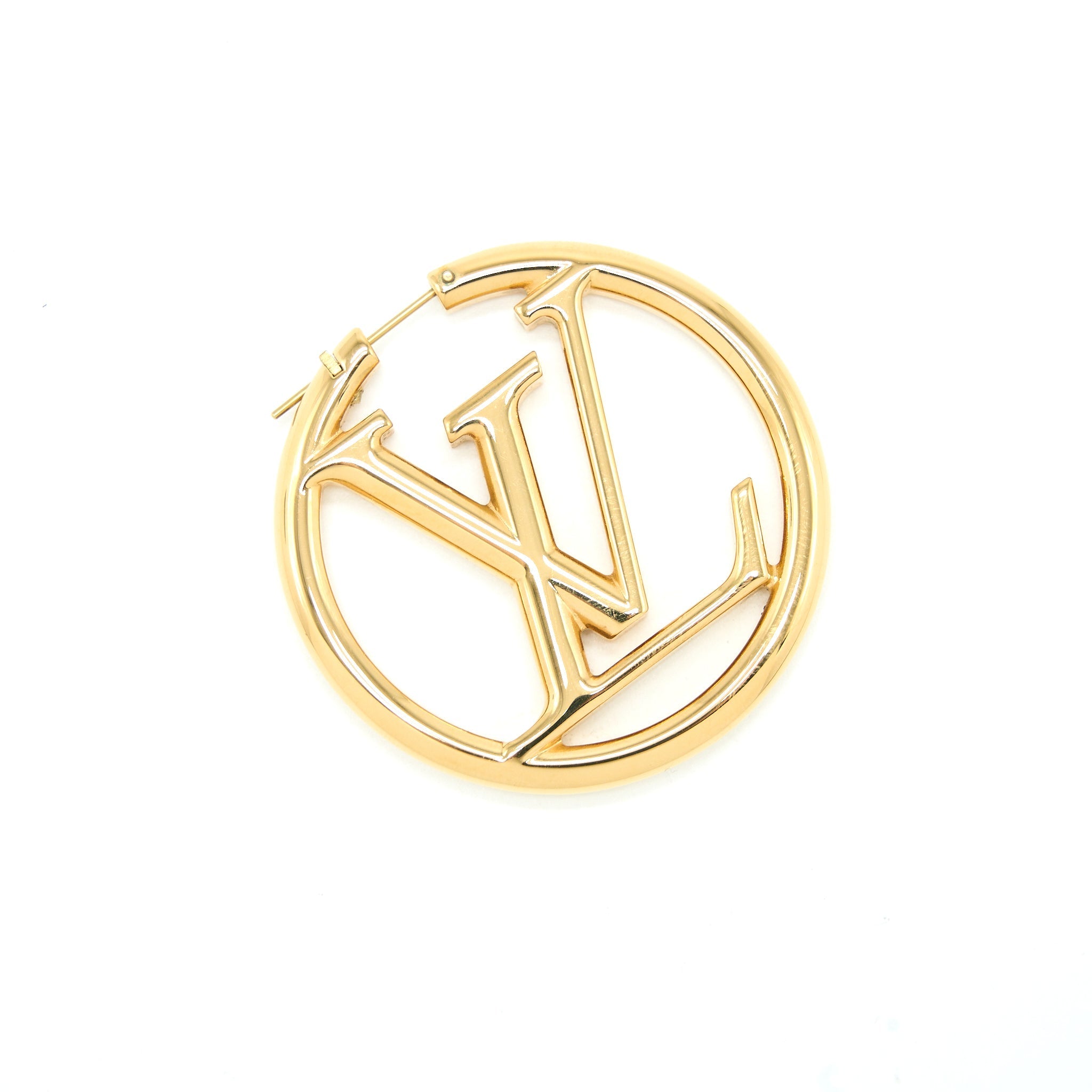 LOUIS VUITTON LOUISE HOOP EARRINGS GOLD TONE