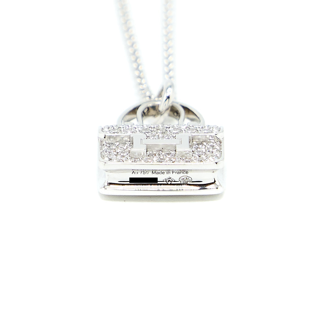 HERMES AMULETTE CONSTANCE PENDANT WHITE GOLD DIAMONDS