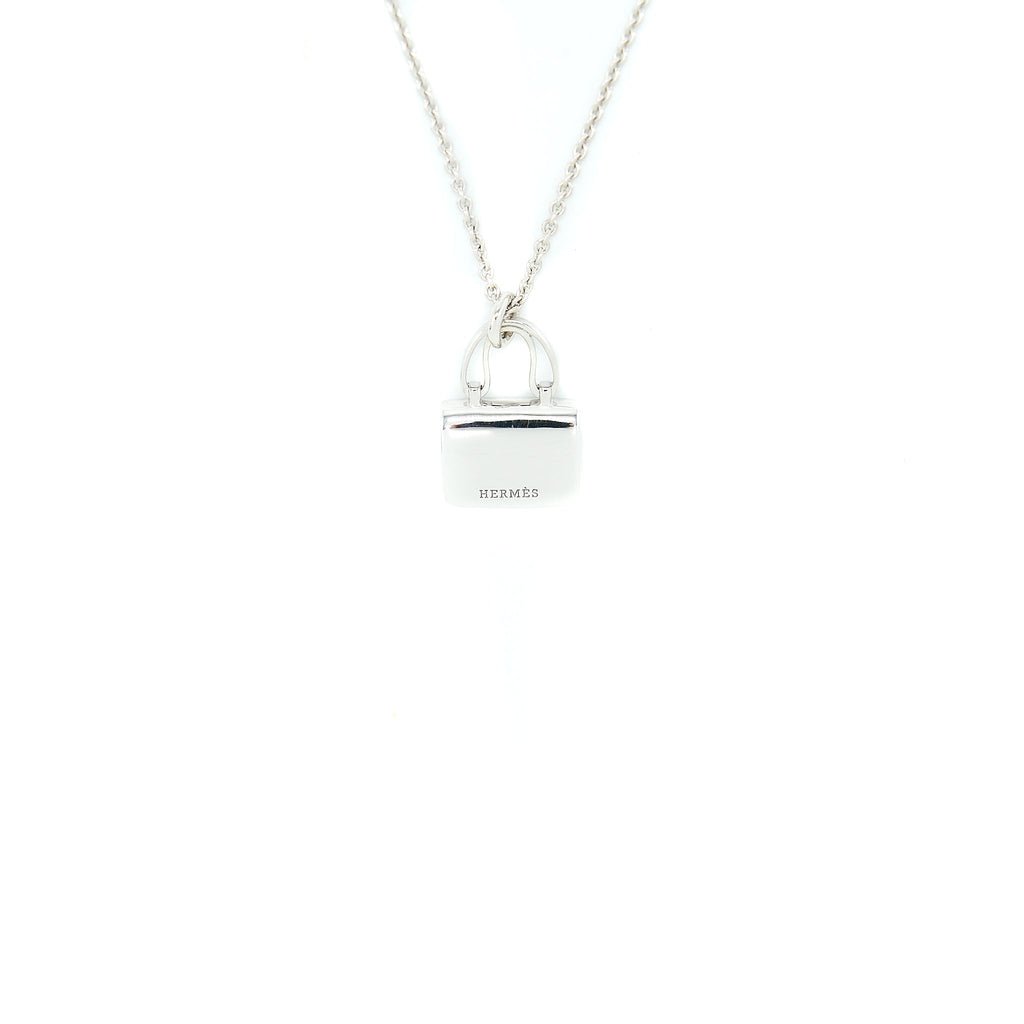 HERMES CONSTANCE AMULETTE PENDANT WHITE GOLD DIAMONDS