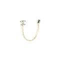 CHANEL CC LOGO CHAIN BROOCH CRYSTAL LIGHT GOLD TONE