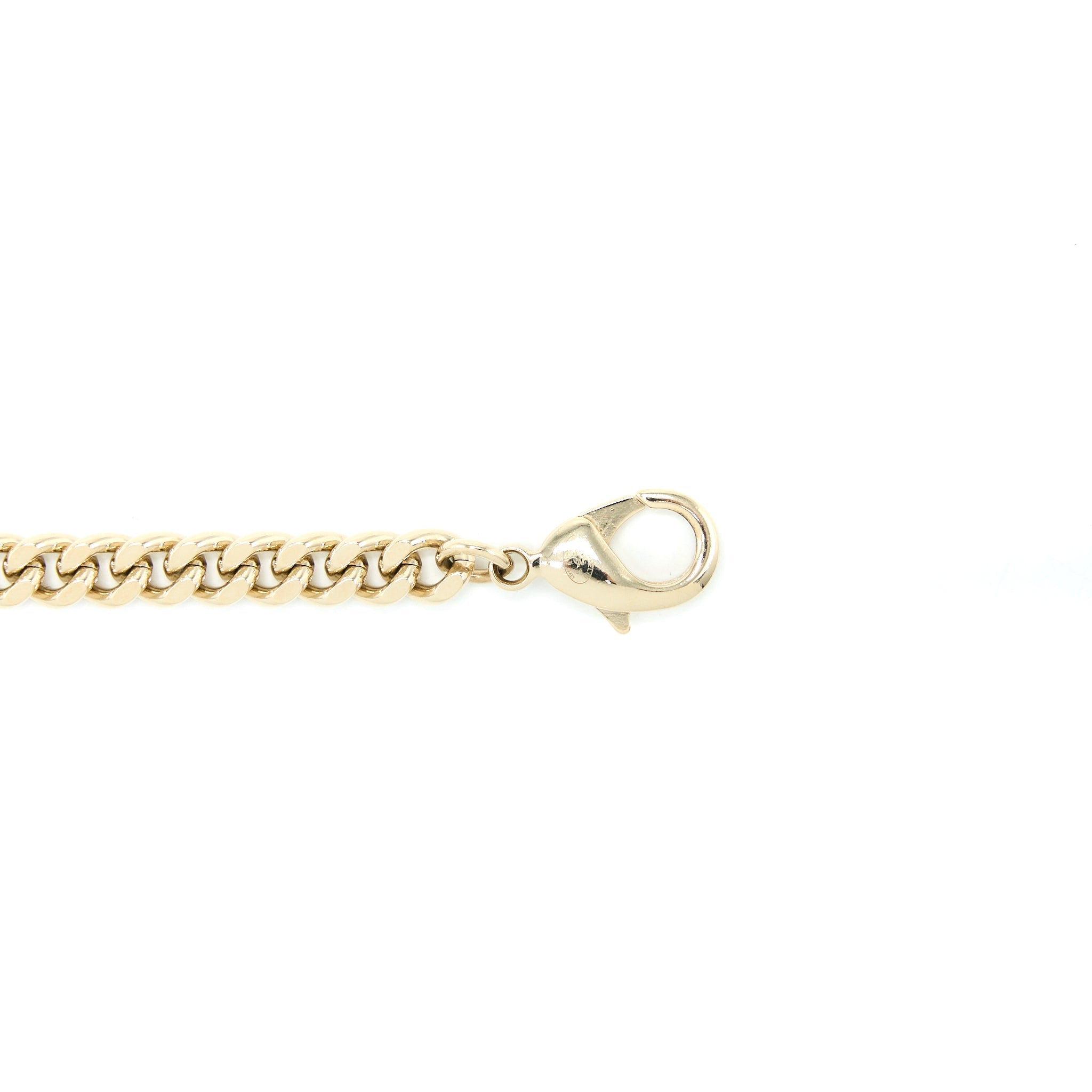 CHANEL CC LOGO CHAIN VU BRACELET CRYSTAL LIGHT GOLD TONE