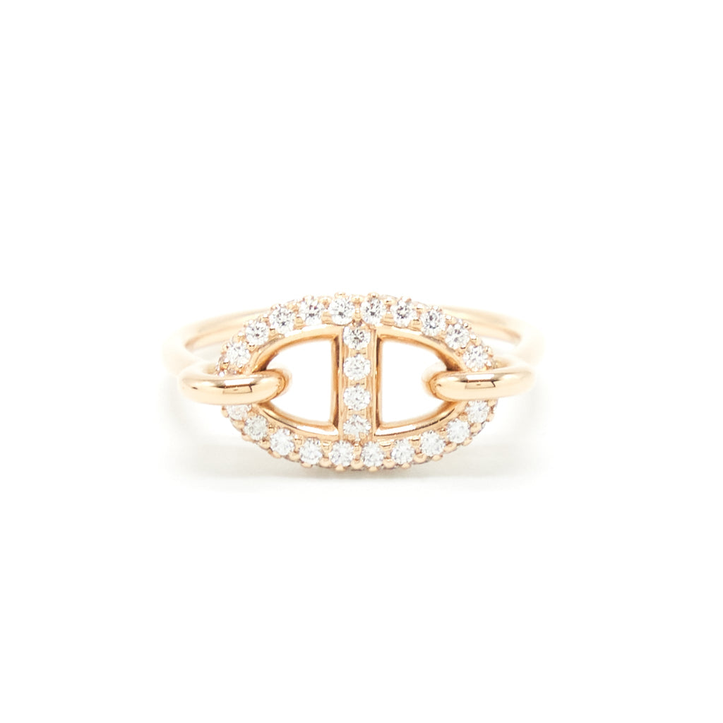 HERMES NEW FARANDOLE RING ROSE GOLD WITH DIAMONDS