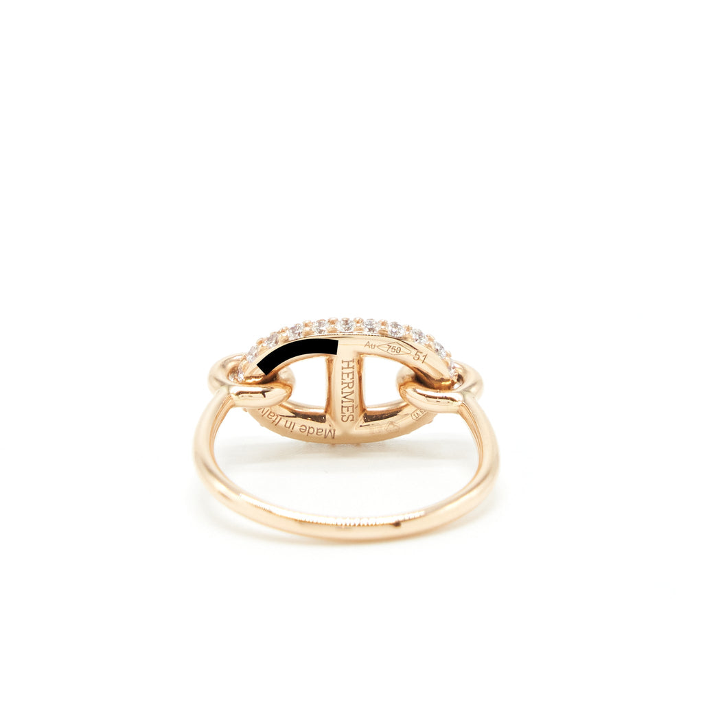 HERMES NEW FARANDOLE RING ROSE GOLD WITH DIAMONDS