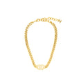 CHANEL CRYSTAL CC LOGO CHOKER GOLD TONE