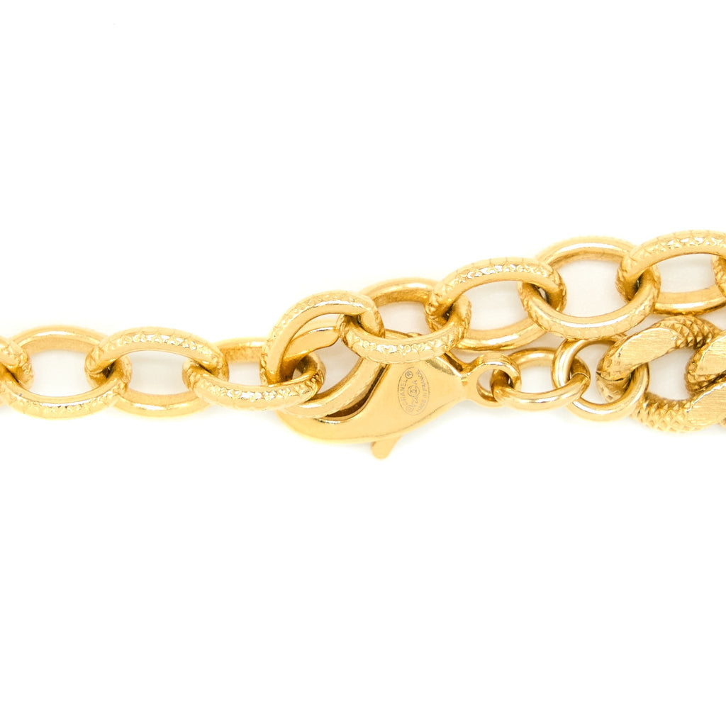 CHANEL CRYSTAL CC LOGO CHOKER GOLD TONE