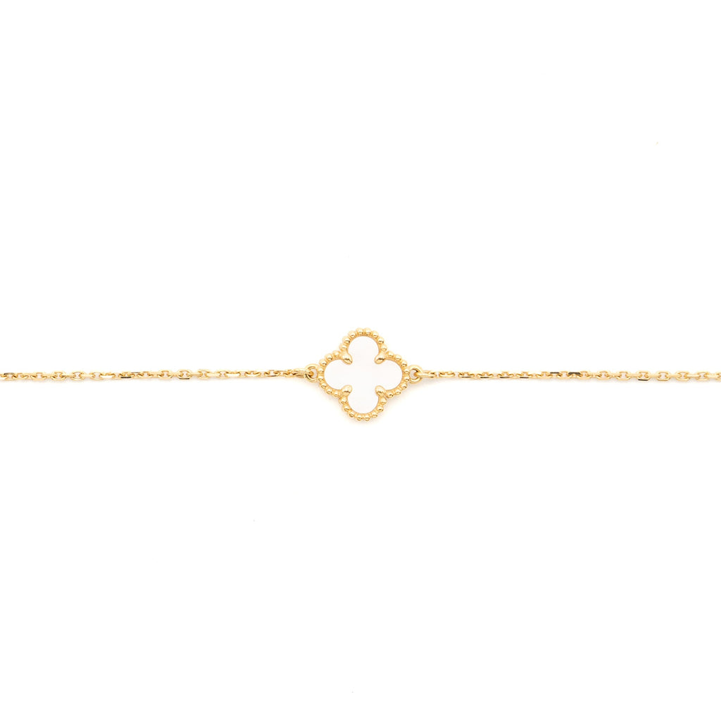 VAN CLEEF & ARPELS SWEET ALHAMBRA BRACELET MOTHER OF PEARL YELLOW GOLD
