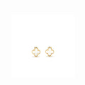 VAN CLEEF &. ARPELS VINTAGE ALHAMBRA MOTHER OF PEARL EARRINGS YELLOW GOLD