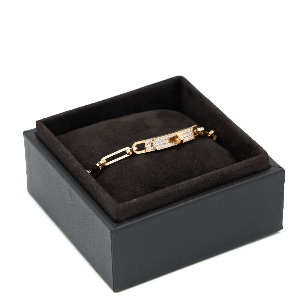 HERMES KELLY CHAINE CHOCKER SMALL MODEL ROSE GOLD DIAMONDS