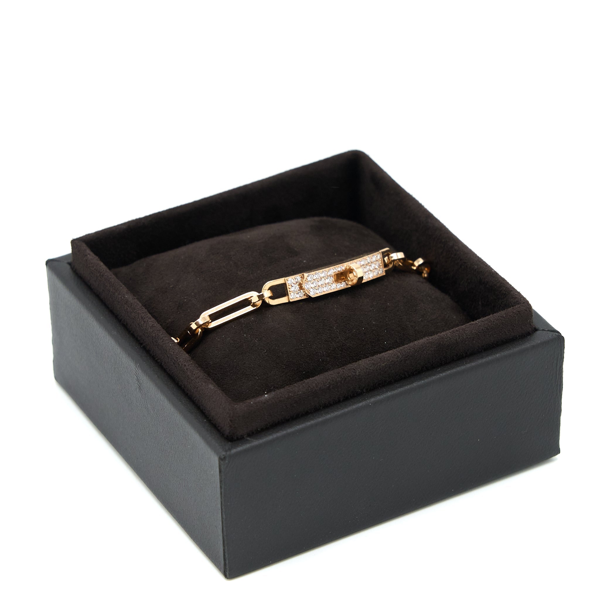 HERMES KELLY CHAINE CHOCKER SMALL MODEL ROSE GOLD DIAMONDS