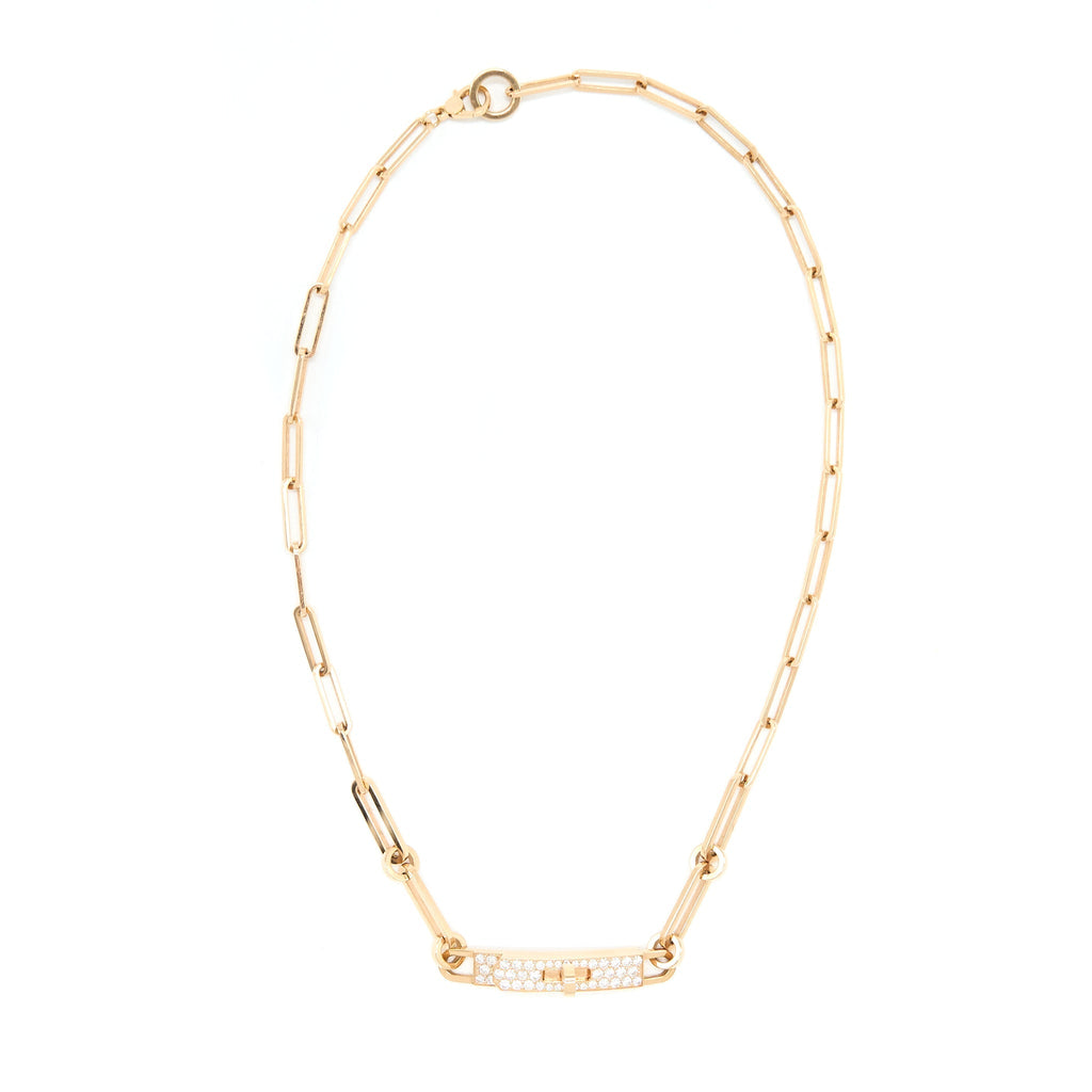 HERMES KELLY CHAINE CHOCKER SMALL MODEL ROSE GOLD DIAMONDS