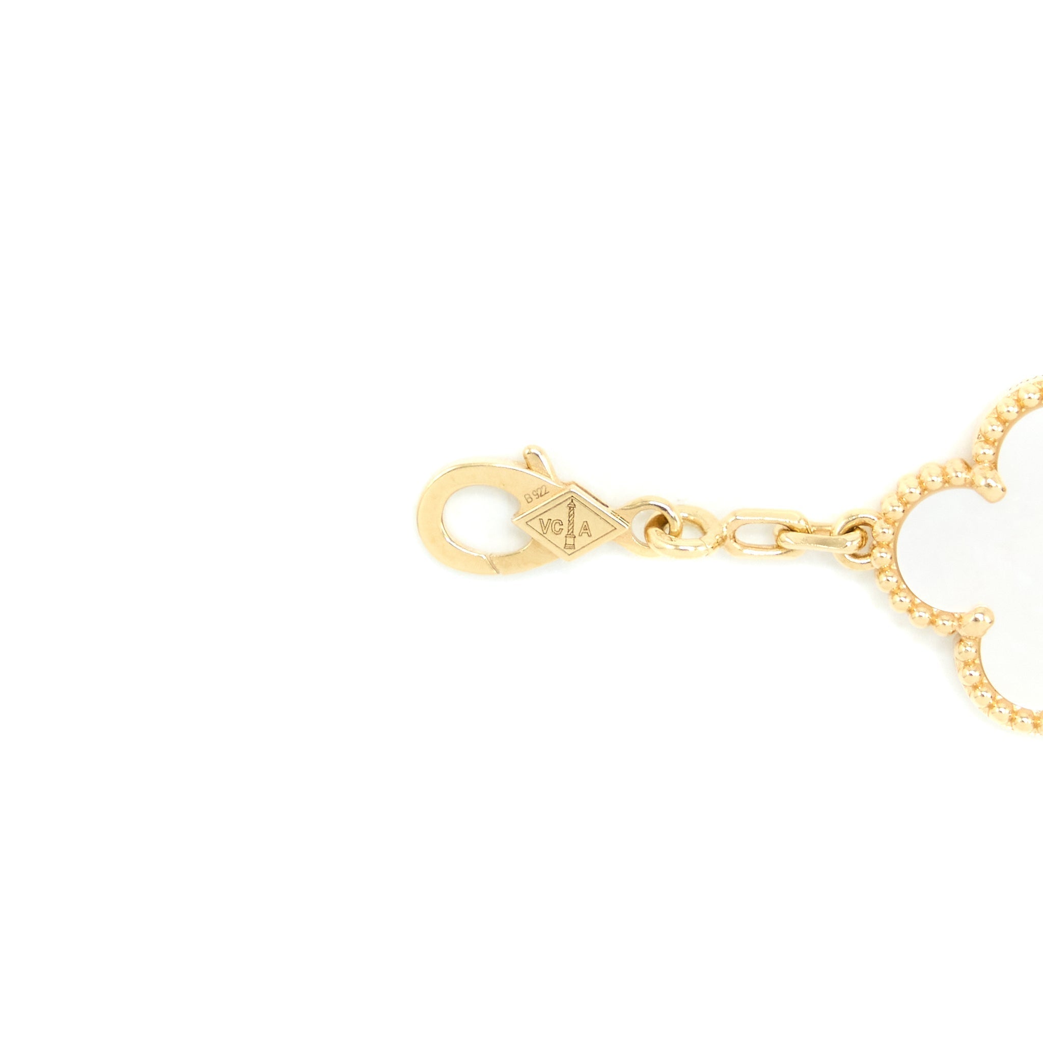 VAN CLEEF & ARPELS VINTAGE ALHAMBRA BRACELET 5 MOTIFS MOTHER OF PEARL YELLOW GOLD