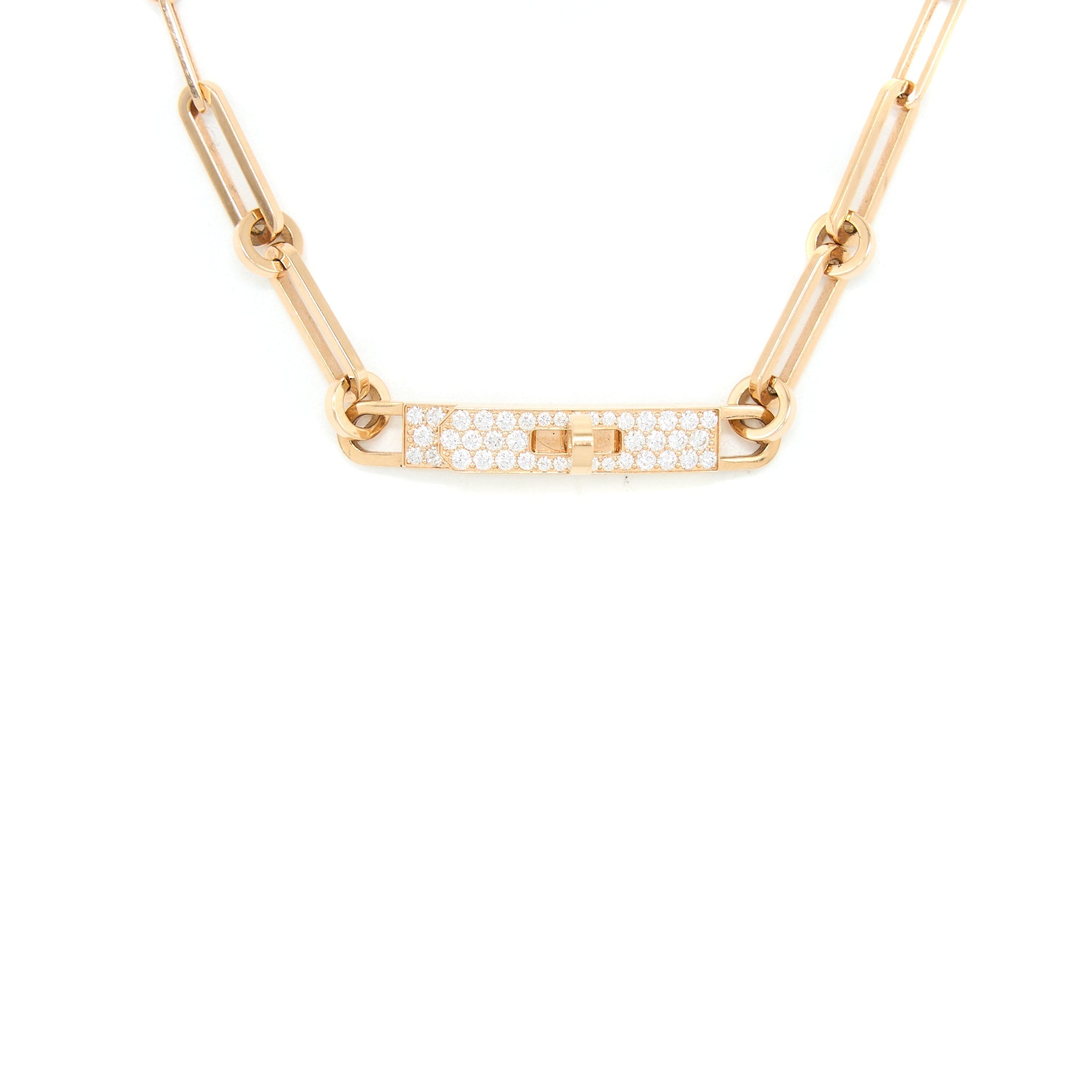 HERMES KELLY CHAINE CHOCKER SMALL MODEL ROSE GOLD DIAMONDS