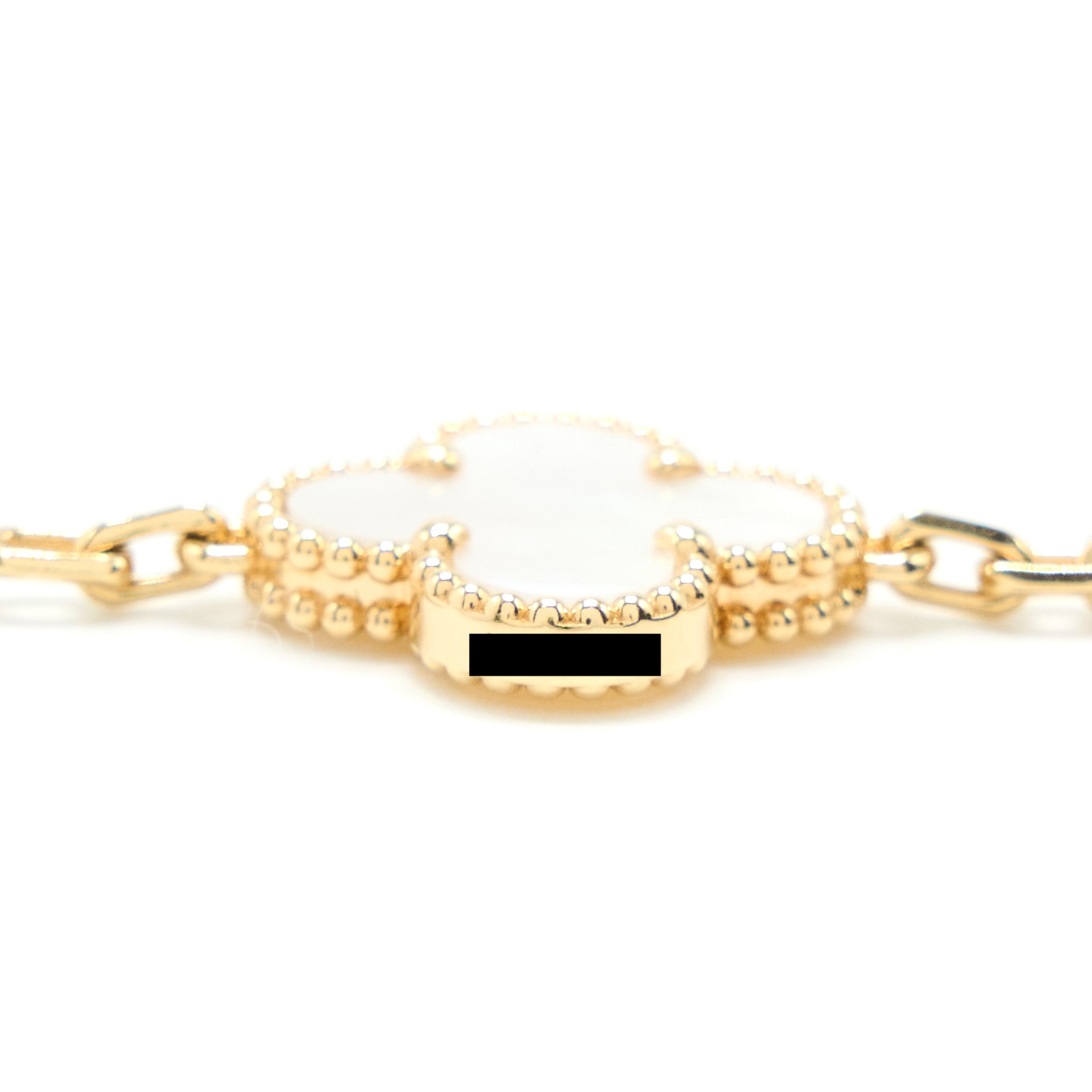 VAN CLEEF & ARPELS VINTAGE ALHAMBRA BRACELET 5 MOTIFS MOTHER OF PEARL YELLOW GOLD