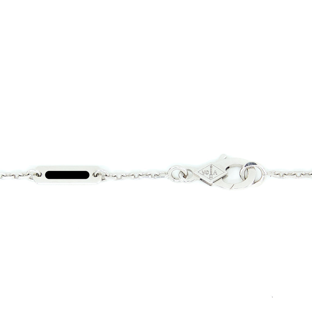 VAN CLEEF & ARPELS VINTAGE ALHAMBRA PENDANT WHITE GOLD DIAMONDS