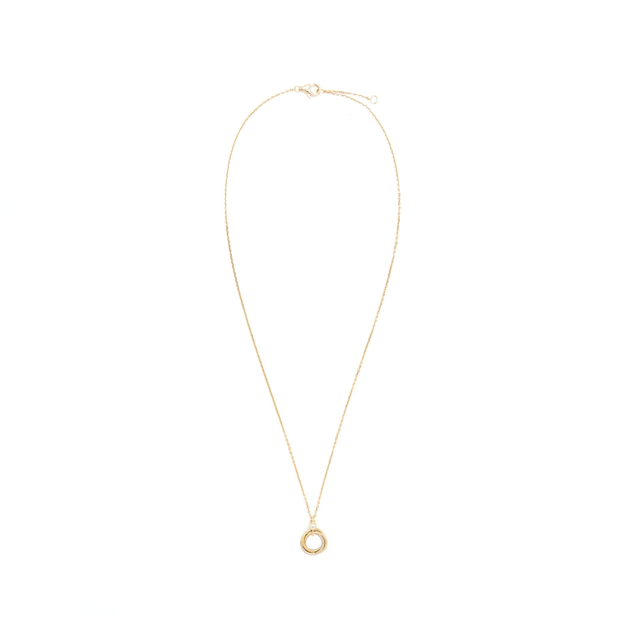 CARTIER TRINITY NECKLACE WHITE GOLD/YELLOW GOLD/ROSE GOLD WITH DIMOND
