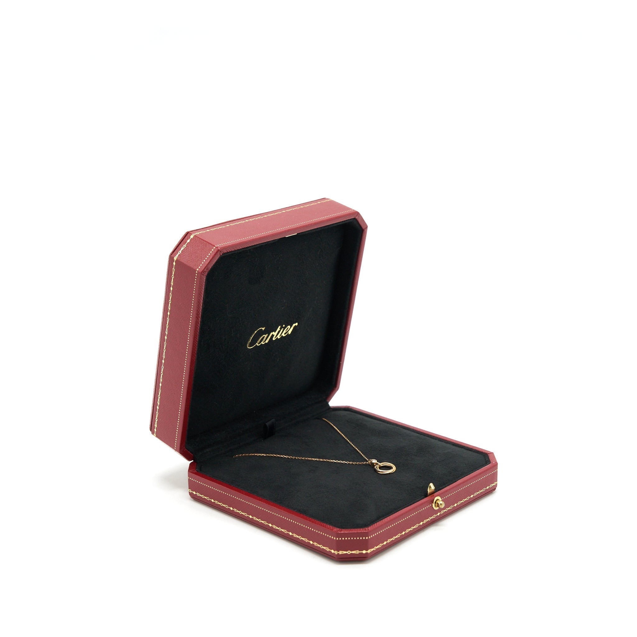 CARTIER TRINITY NECKLACE WHITE GOLD/YELLOW GOLD/ROSE GOLD WITH DIMOND