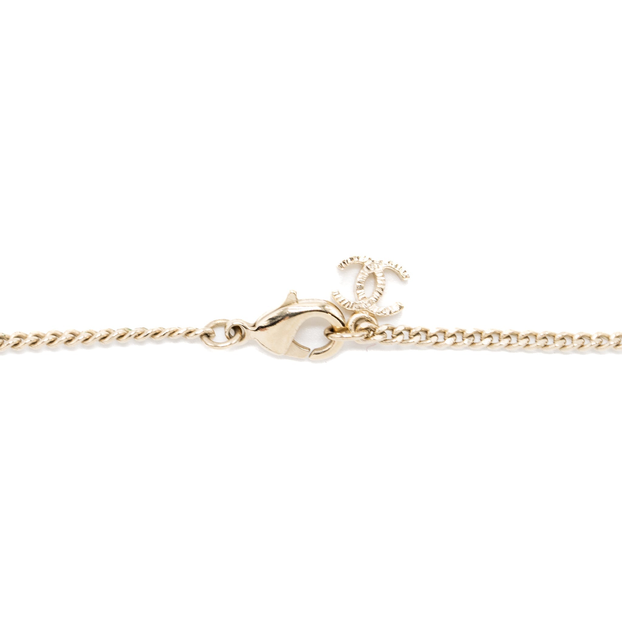 CHANEL CLASSIC CC LOGO PENDANT CRYSTAL LGHW