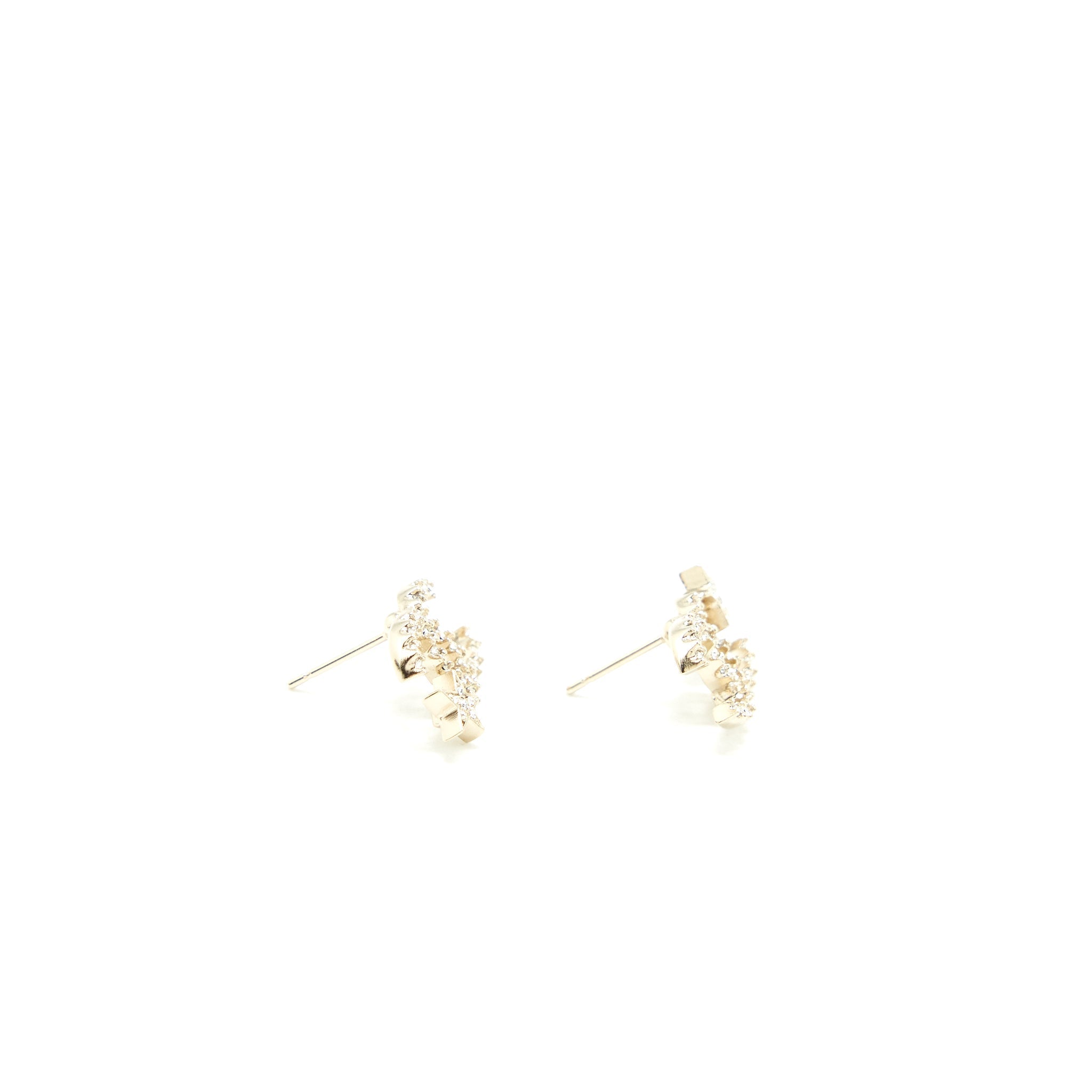 CHANEL CC LOGO AND STAR EARRINGS SILVER TONE