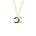 CHANEL CC LOGO NECKLACE BLACK/GOLD TONE