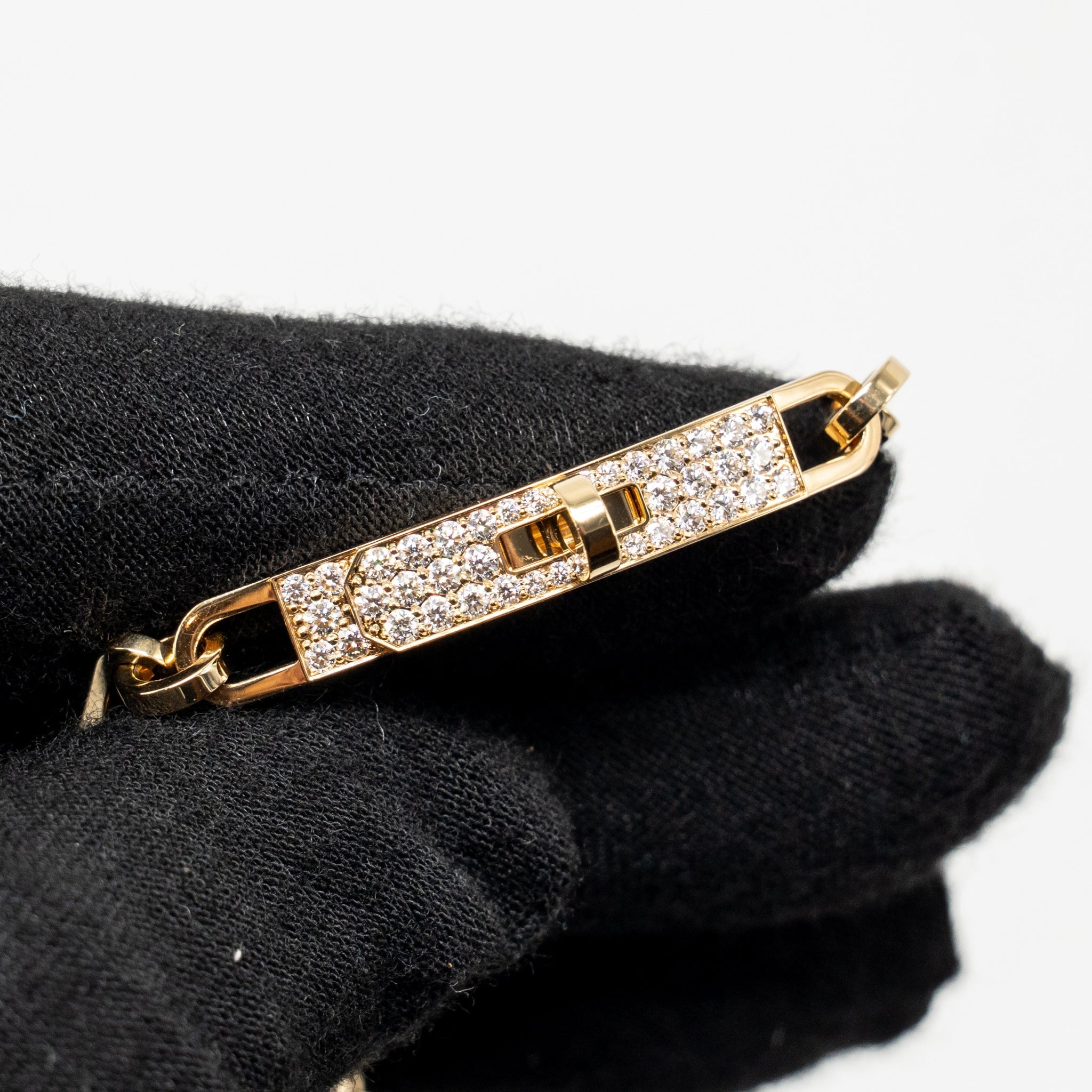HERMES KELLY CHAINE BRACELET YELLOW GOLD, DIAMONDS
