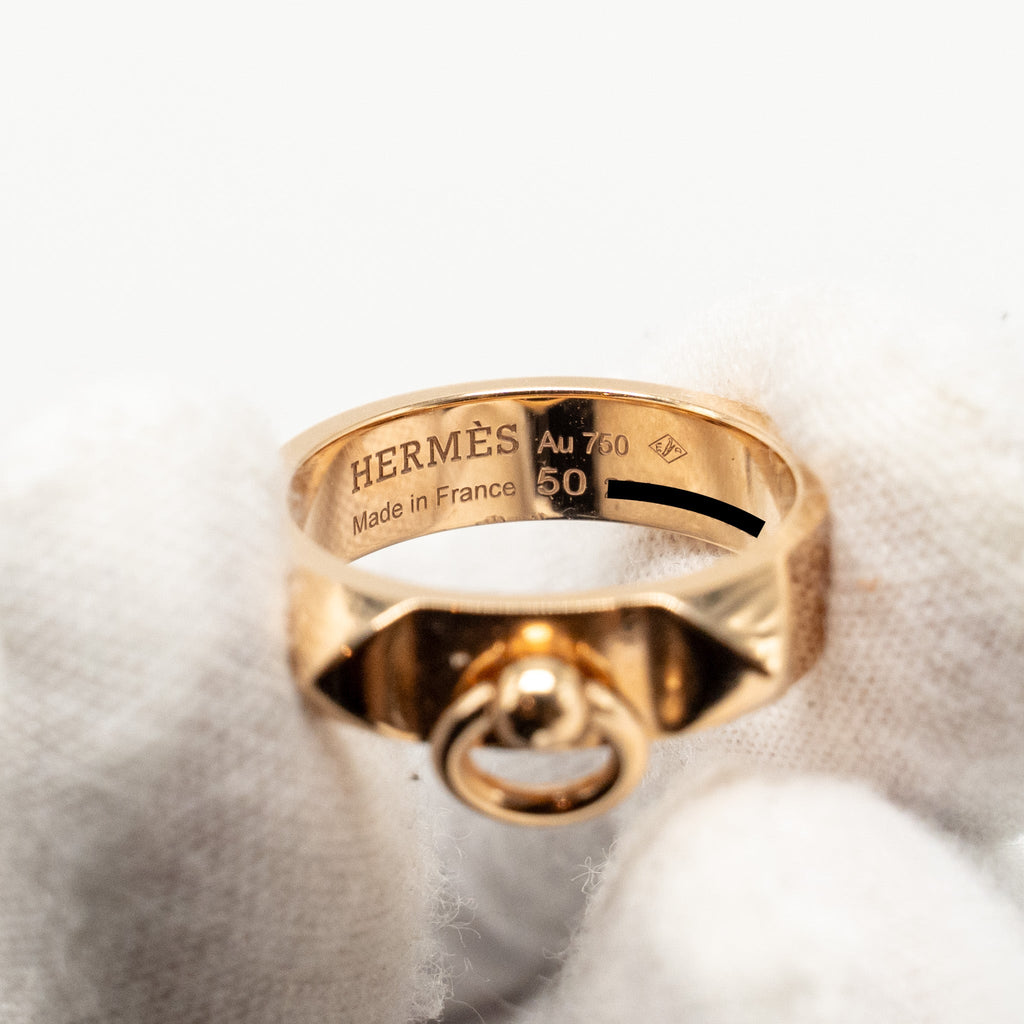 HERMES COLLIER DE CHIEN RING ROSE GOLD