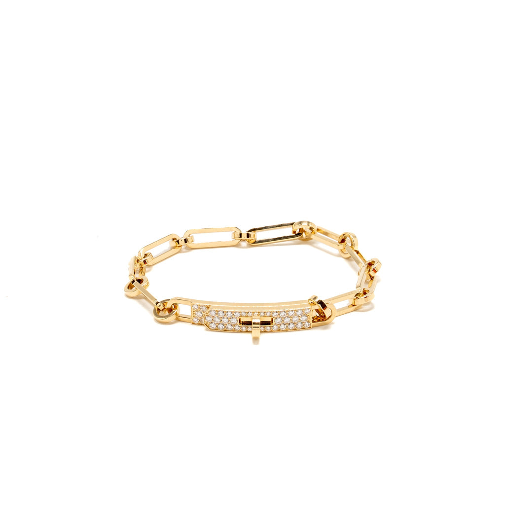 HERMES KELLY CHAINE BRACELET YELLOW GOLD, DIAMONDS