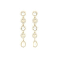 CHANEL CRYSTALS CC LOGO AND PEARLS ROUND DROP EARRINGS LGHW