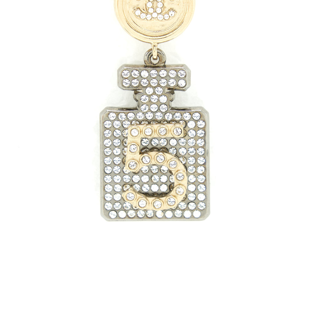 CHANEL NO.5 PERFUME BOTTLE CRYSTAL DROP EARRINGS LGHW