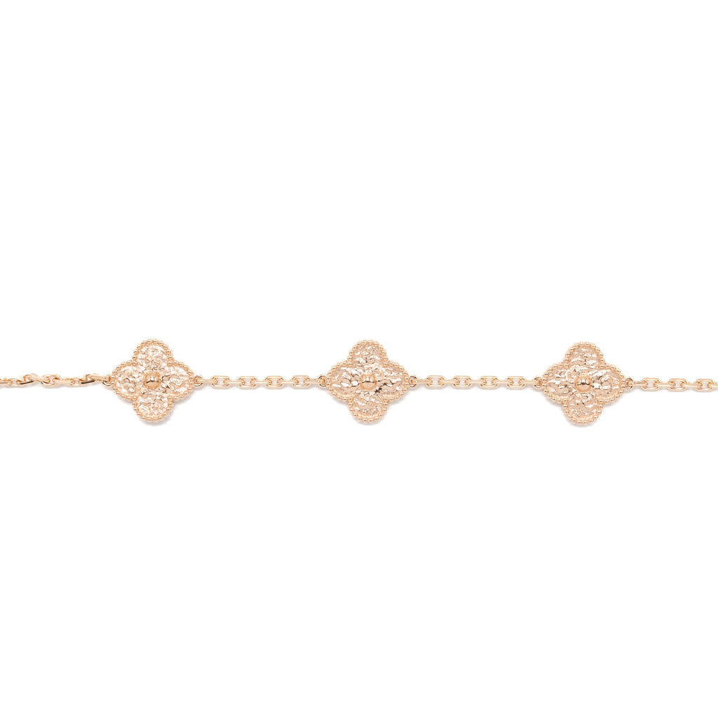 VAN CLEEF & ARPELS VINTAGE ALHAMBRA 5-MOTIF BRACELET ROSE GOLD