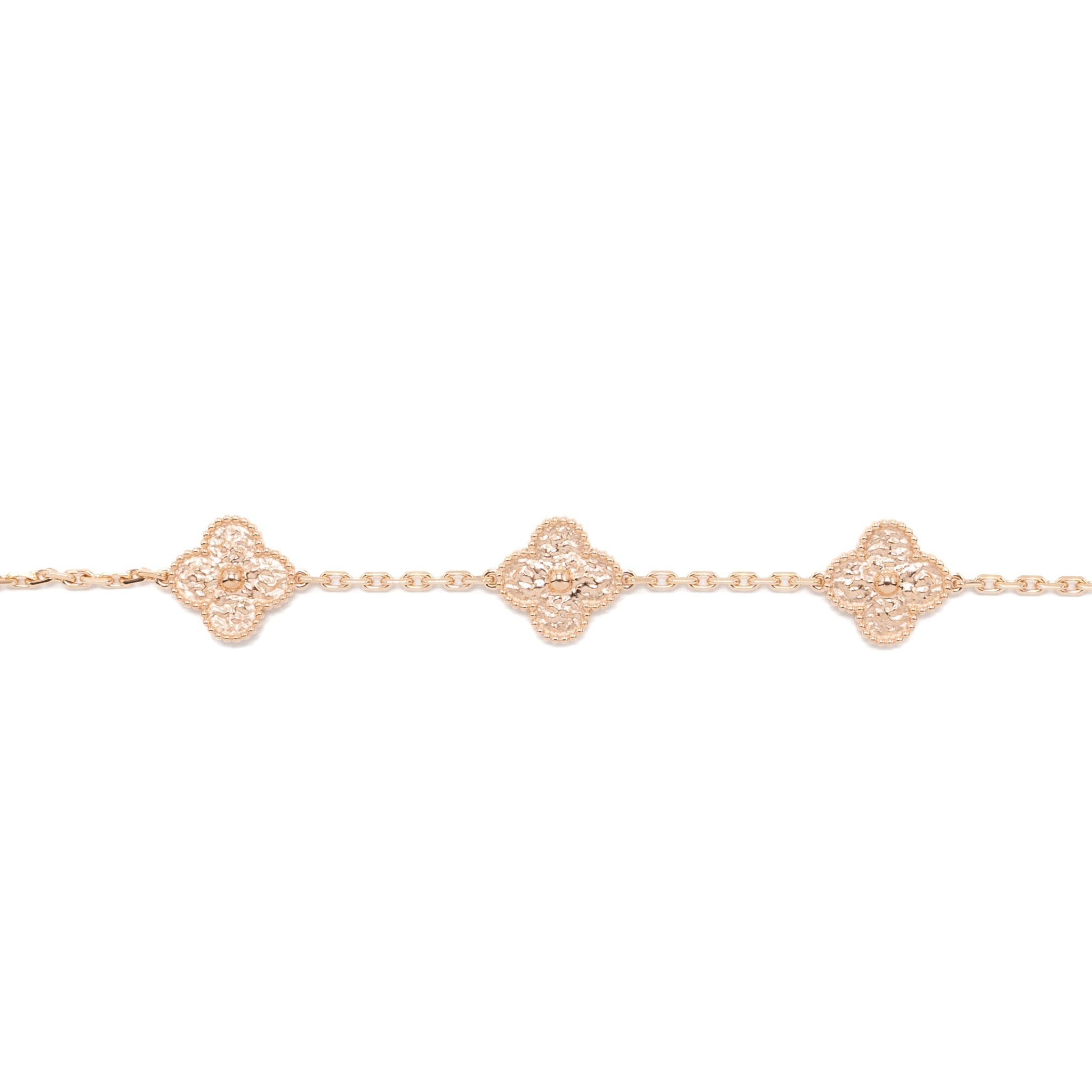 VAN CLEEF & ARPELS VINTAGE ALHAMBRA 5-MOTIF BRACELET ROSE GOLD